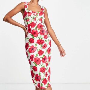 ASOS DESIGN NEW Floral Mini Bodycon Dress Size 2‎